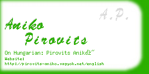 aniko pirovits business card